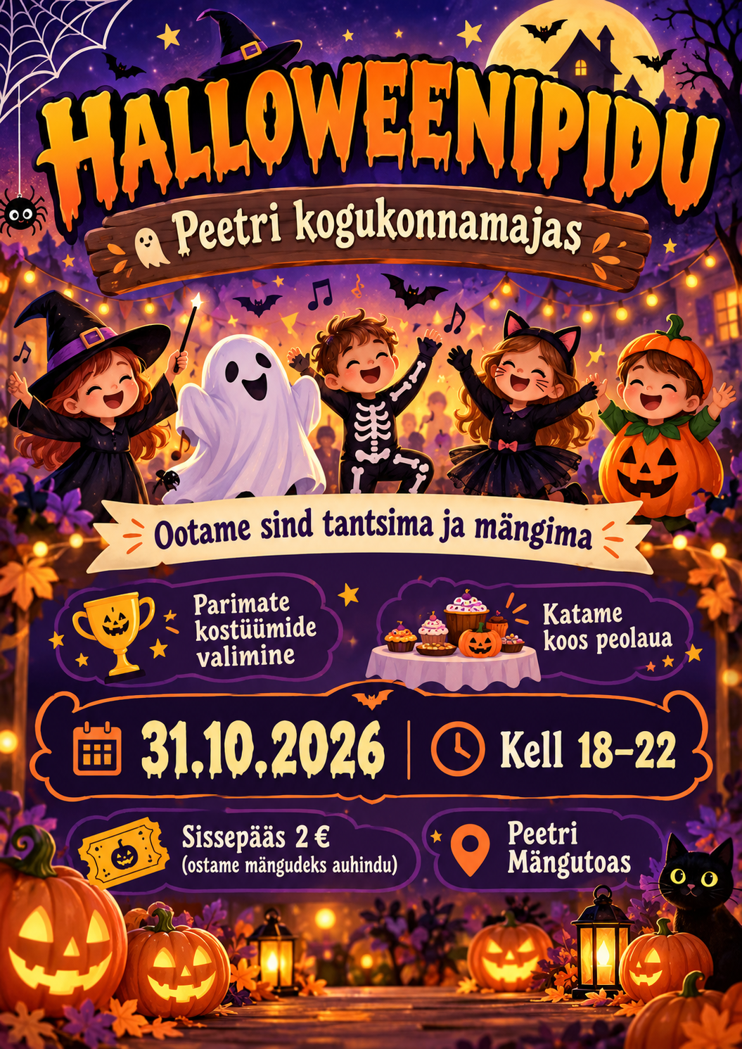halloweenipidu peetri kogukonnamajas